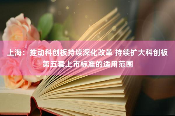 上海：推动科创板持续深化改革 持续扩大科创板第五套上市标准的适用范围