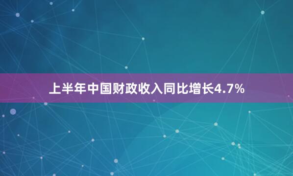 上半年中国财政收入同比增长4.7%