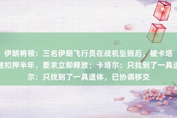 伊朗将领：三名伊朗飞行员在战机坠毁后，被卡塔尔军队活捉，已被扣押半年，要求立即释放；卡塔尔：只找到了一具遗体，已协调移交