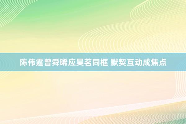 陈伟霆曾舜晞应昊茗同框 默契互动成焦点