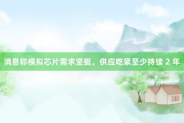 消息称模拟芯片需求坚挺,供应吃紧至少持续 2 年