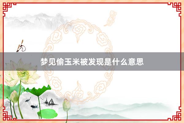 梦见偷玉米被发现是什么意思