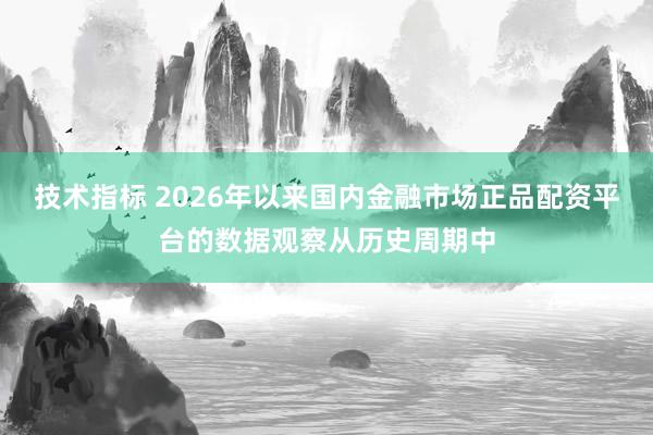 技术指标 2026年以来国内金融市场正品配资平台的数据观察从历史周期中